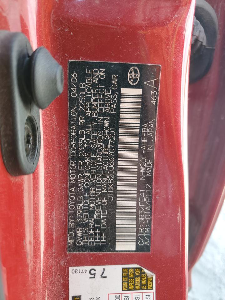 2006 Toyota Prius VIN: JTDKB20U667077201 Lot: 65094905