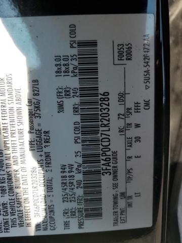 2020 FORD FUSION SEL  