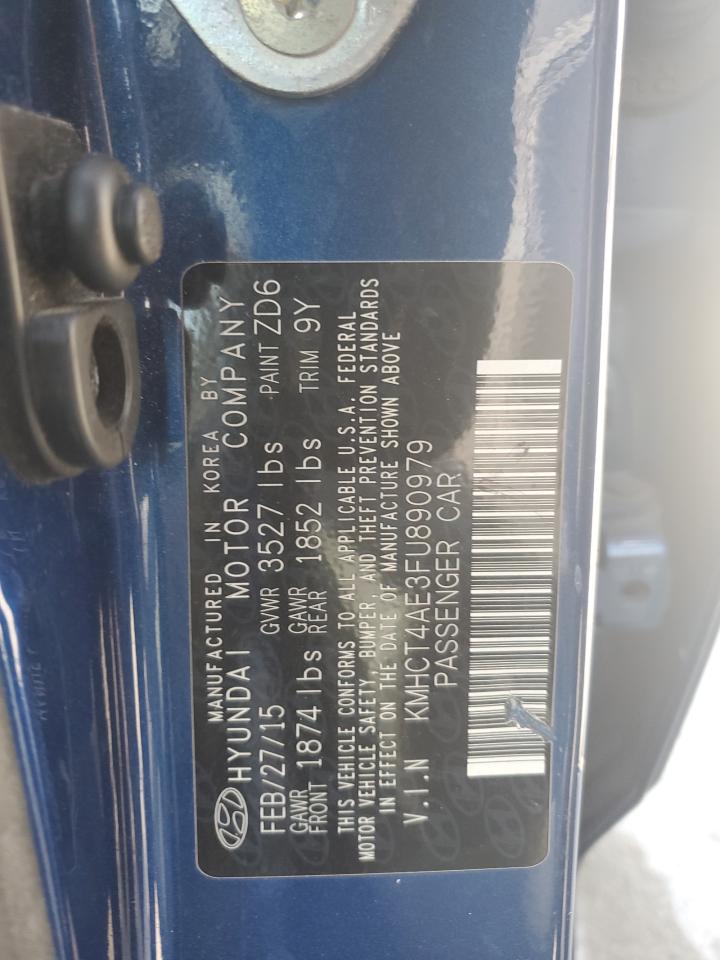 2015 Hyundai Accent Gls VIN: KMHCT4AE3FU890979 Lot: 63631225