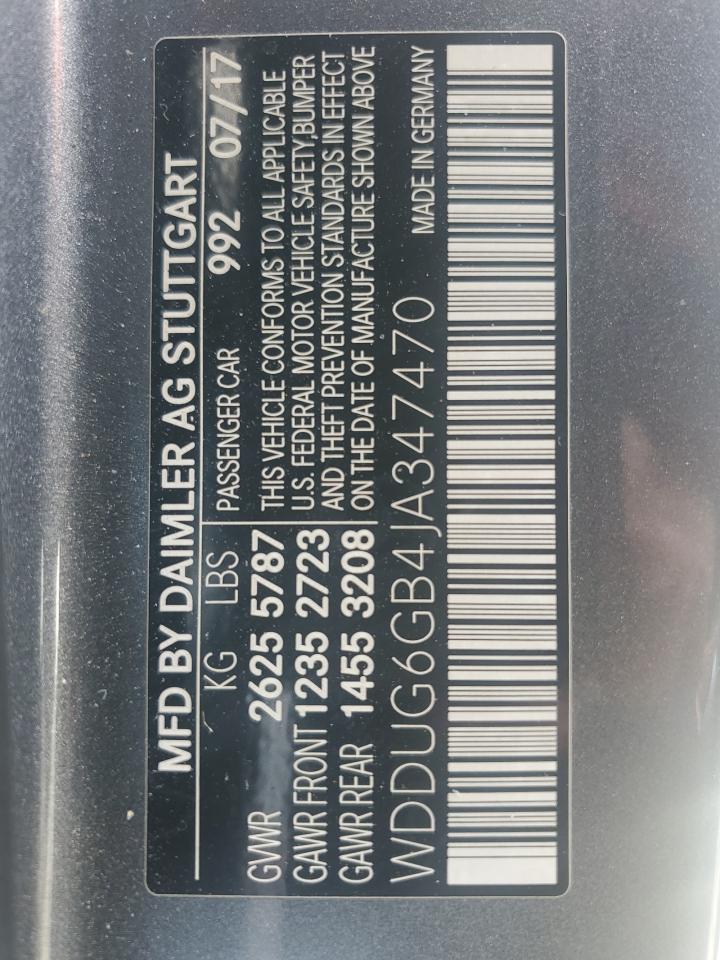 2018 Mercedes-Benz S 450 VIN: WDDUG6GB4JA347470 Lot: 64470265
