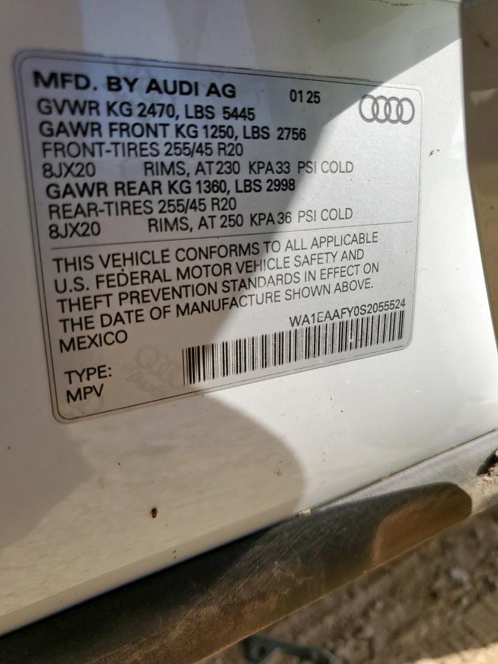 2025 Audi Q5 Premium Plus 45 VIN: WA1EAAFY0S2055524 Lot: 64777515