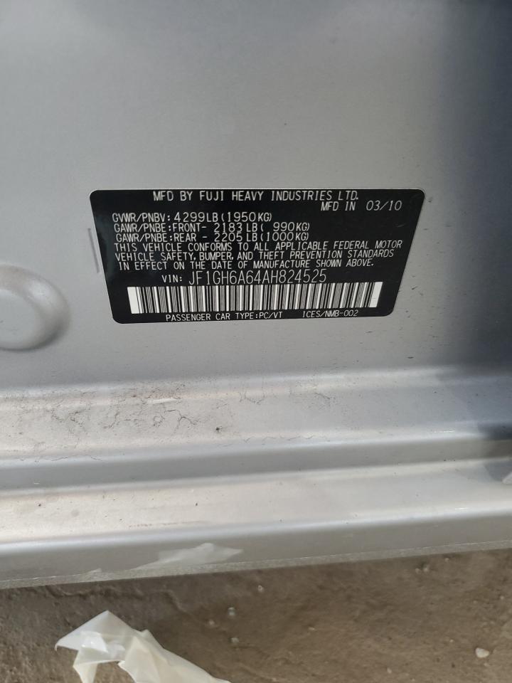 2010 Subaru Impreza 2.5I VIN: JF1GH6A64AH824525 Lot: 63824765