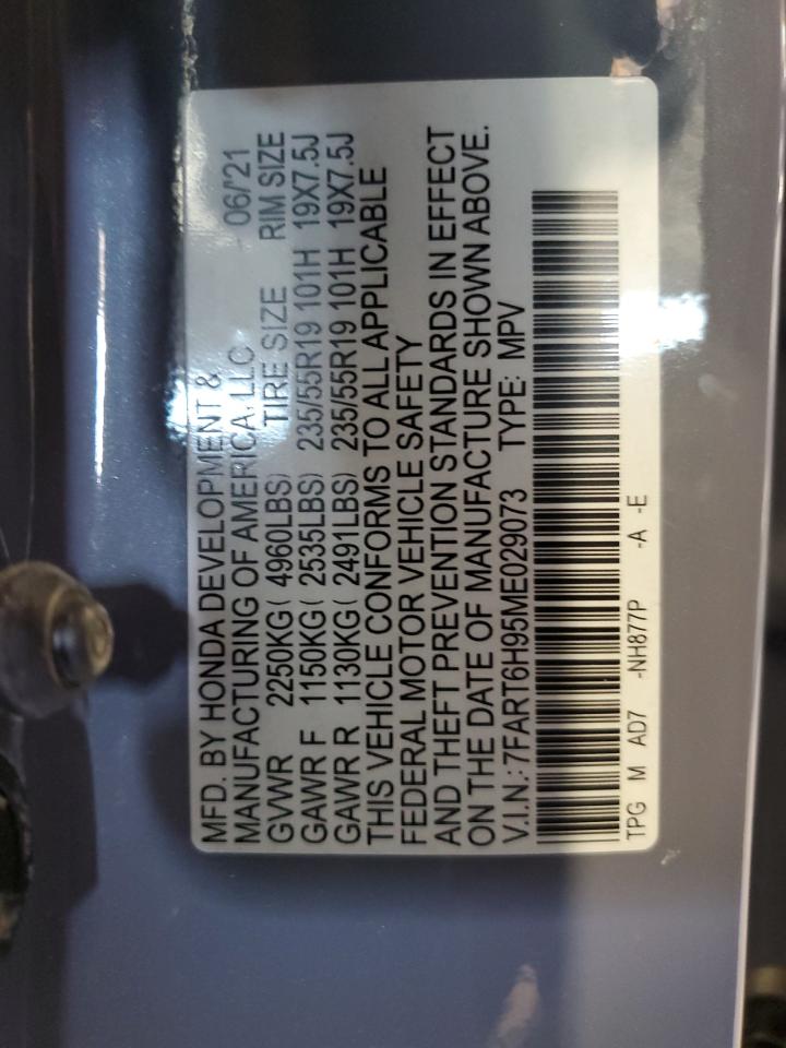 2021 Honda Cr-V Touring VIN: 7FART6H95ME029073 Lot: 63759815
