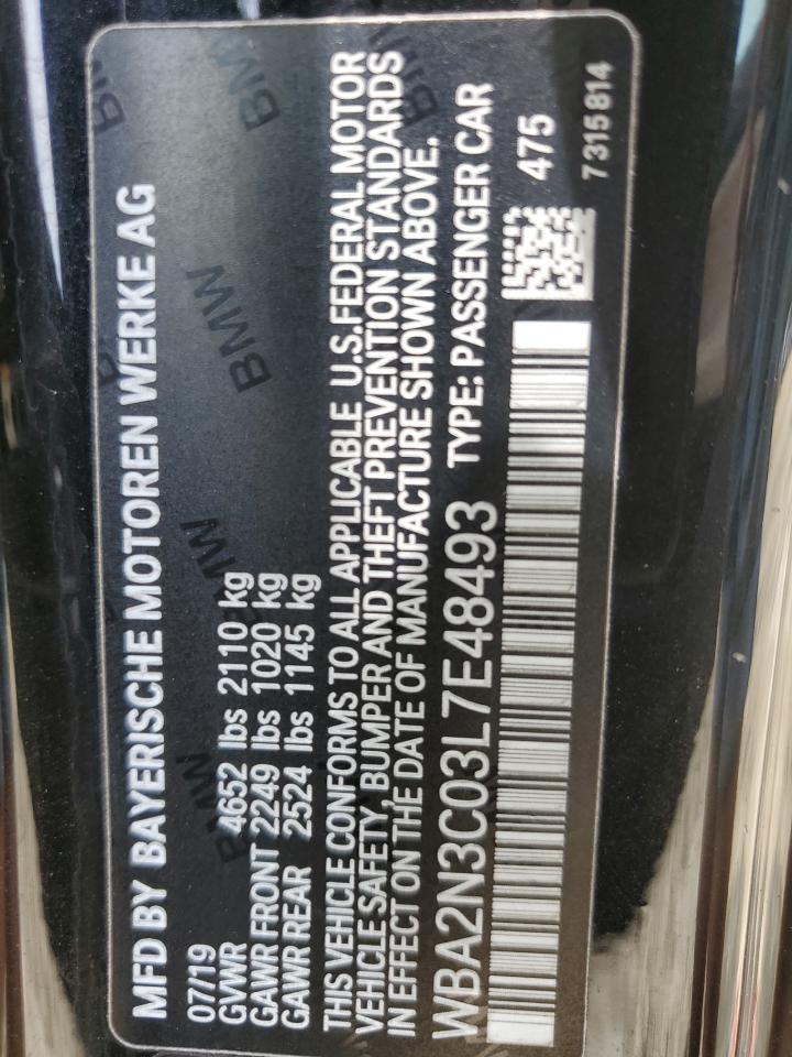 2020 BMW M240Xi VIN: WBA2N3C03L7E48493 Lot: 63652635