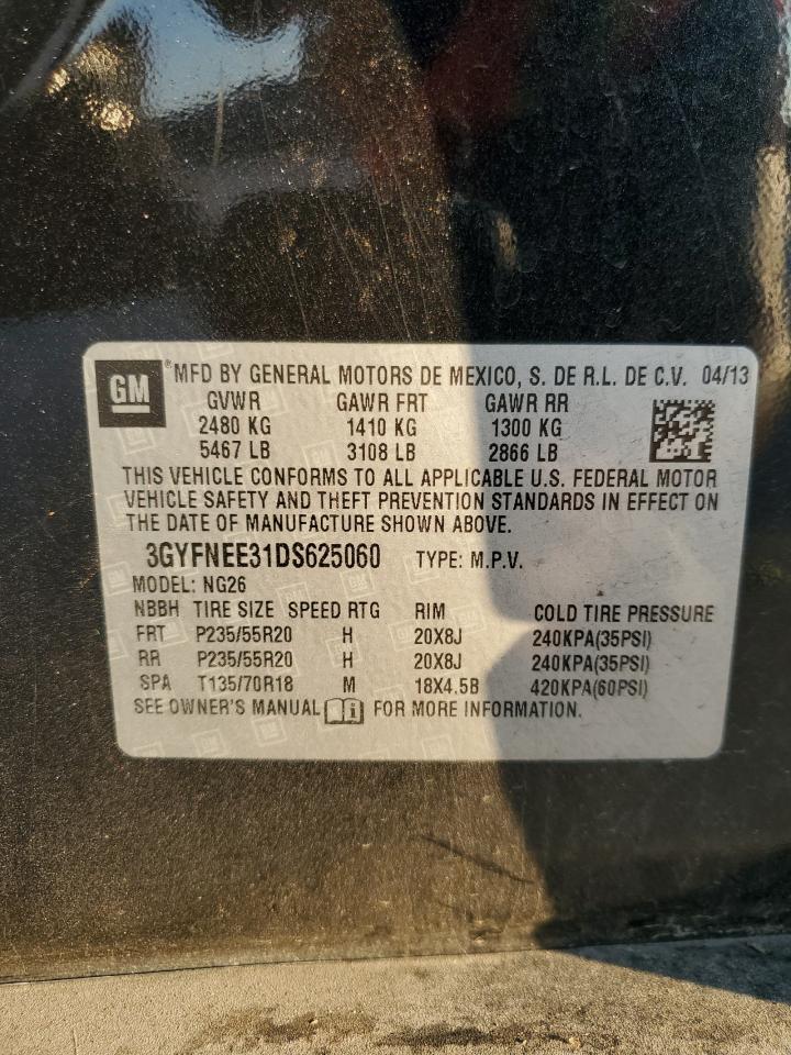 2013 Cadillac Srx Premium Collection VIN: 3GYFNEE31DS625060 Lot: 66873495