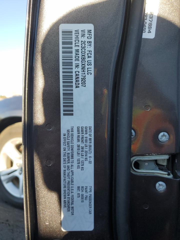 2022 Dodge Charger Sxt VIN: 2C3CDXBGXNH179207 Lot: 66706725