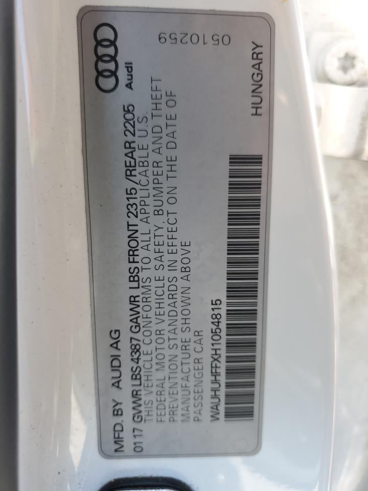 2017 Audi A3 Prestige VIN: WAUHUHFFXH1054815 Lot: 65019935