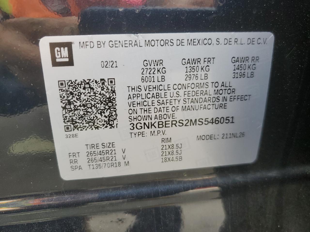 2021 Chevrolet Blazer Rs VIN: 3GNKBERS2MS546051 Lot: 63859235