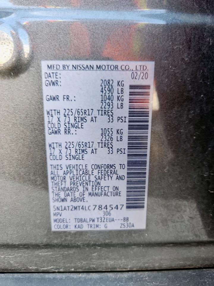 5n1at2mt4lc784547 5N1AT2MT4LC784547 2020 Nissan Rogue S