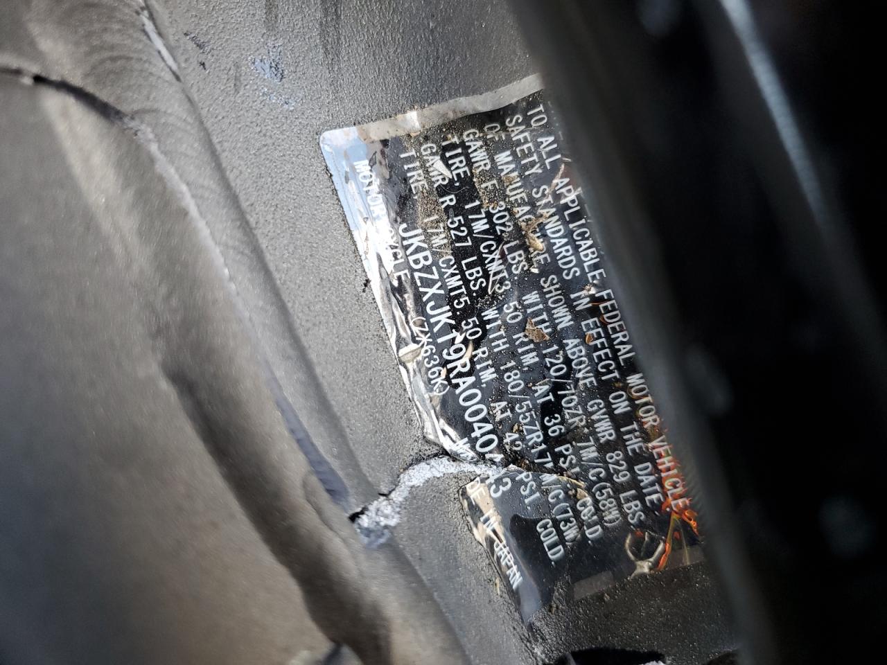 2024 Kawasaki Zx636 K VIN: JKBZXJK19RA004043 Lot: 66688225