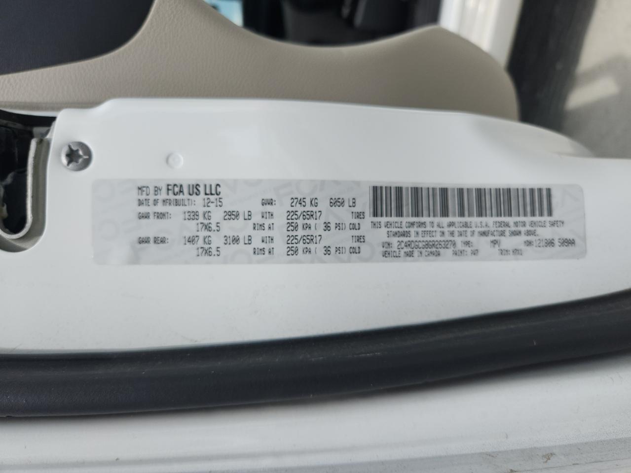 2016 Dodge Grand Caravan Sxt VIN: 2C4RDGCG8GR263270 Lot: 64765505