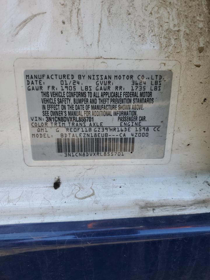 2024 Nissan Versa S VIN: 3N1CN8DVXRL855701 Lot: 65314205