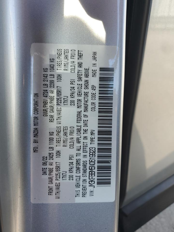2022 Mazda Cx-5 Select VIN: JM3KFBBM5N0619923 Lot: 63164625