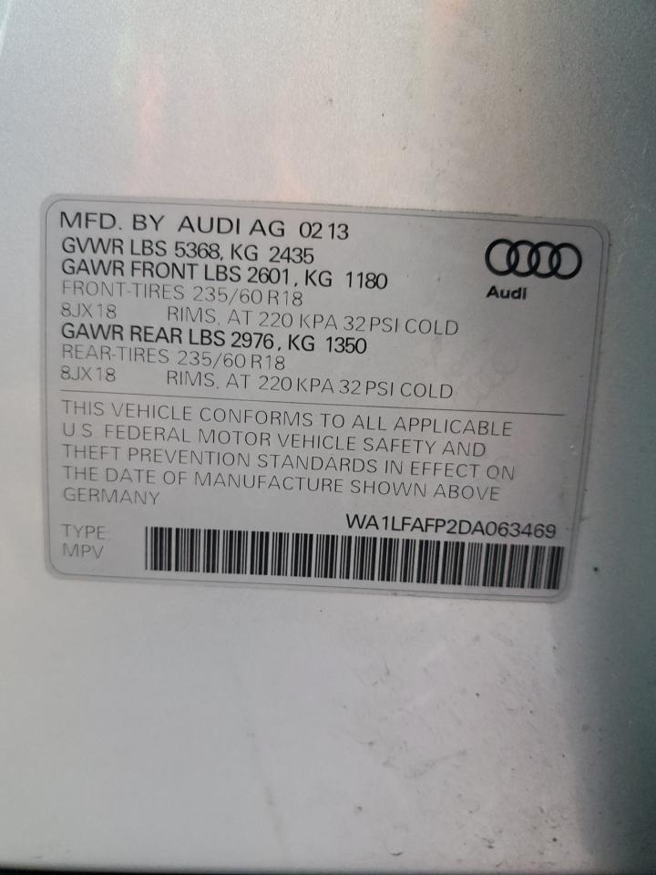 2013 Audi Q5 Premium Plus VIN: WA1LFAFP2DA063469 Lot: 65048955