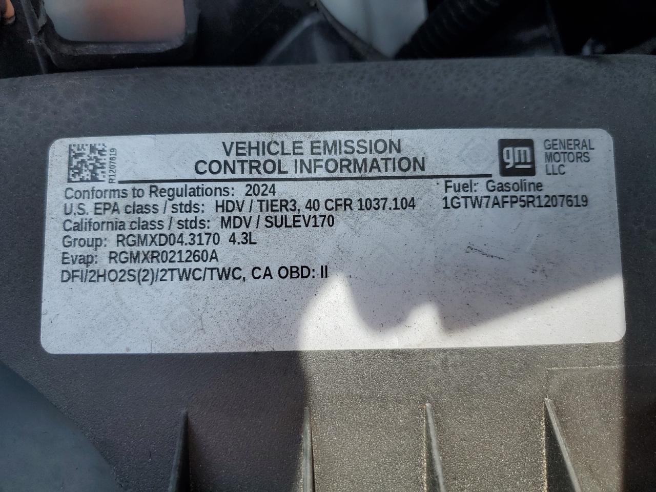 2024 GMC Savana G2500 VIN: 1GTW7AFP5R1207619 Lot: 64571815