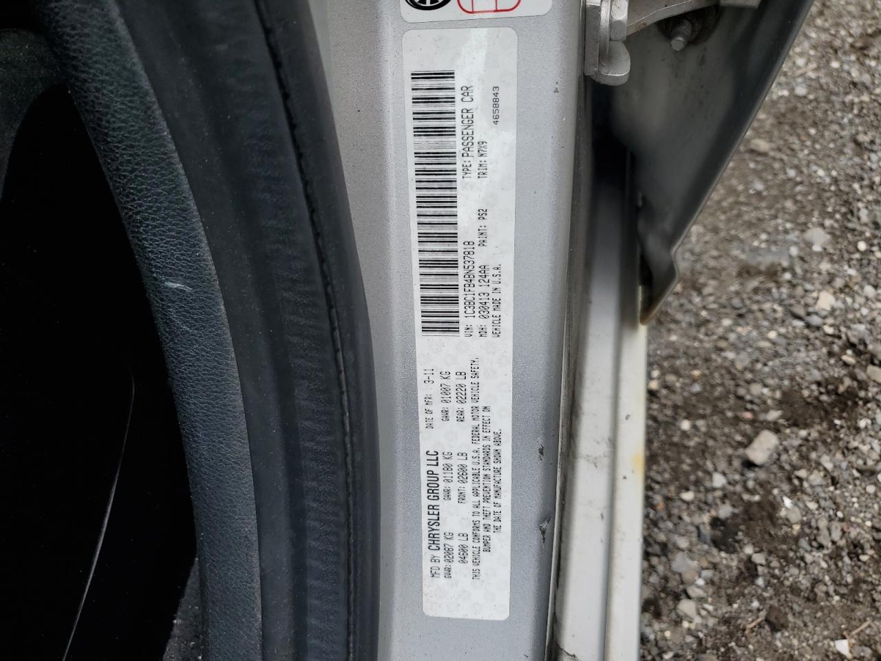 2011 Chrysler 200 Touring VIN: 1C3BC1FB4BN537818 Lot: 63437315