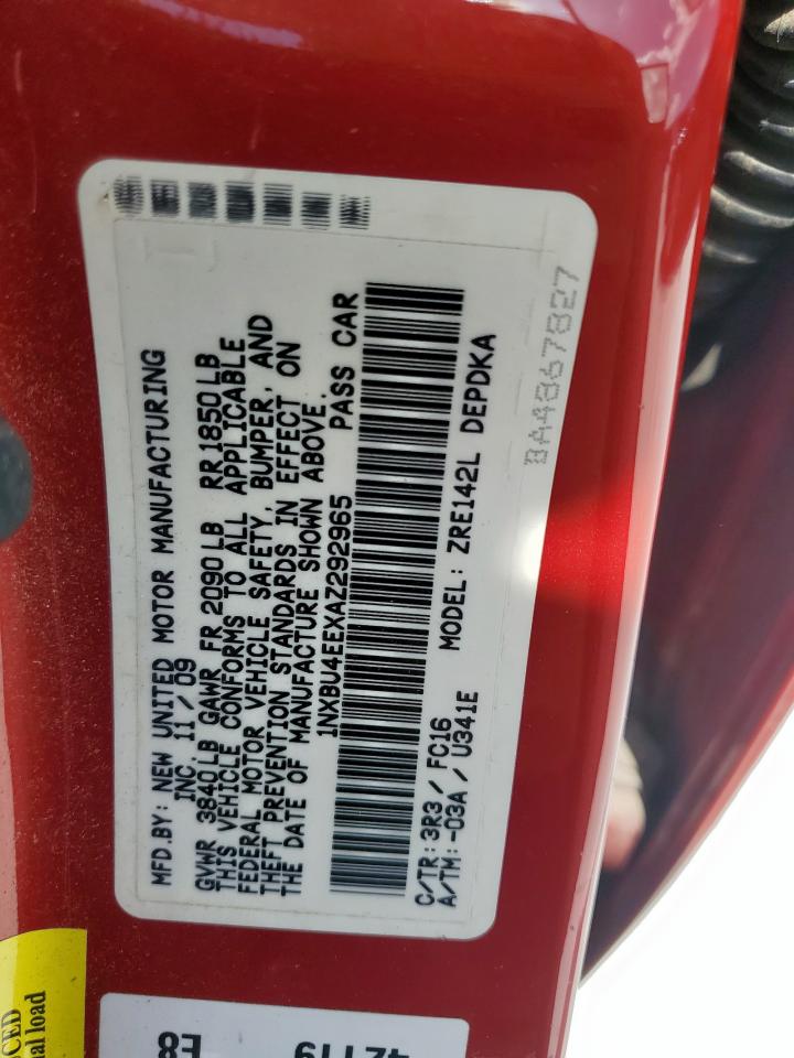 2010 Toyota Corolla Base VIN: 1NXBU4EEXAZ292965 Lot: 64947375