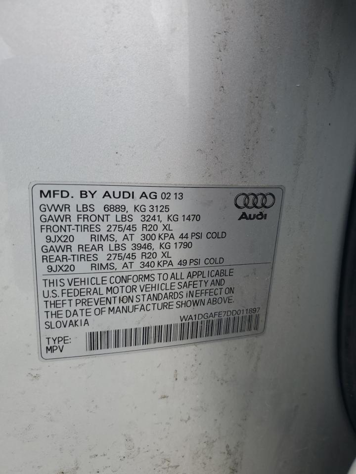 2013 Audi Q7 Prestige VIN: WA1DGAFE7DD011897 Lot: 67246985