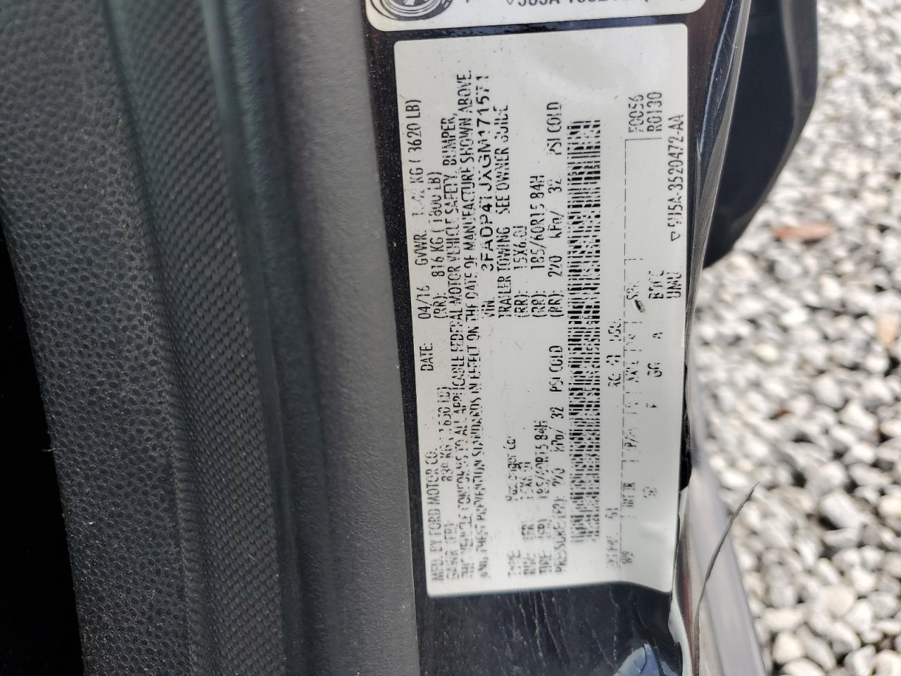 3FADP4TJXGM171571 2016 Ford Fiesta S