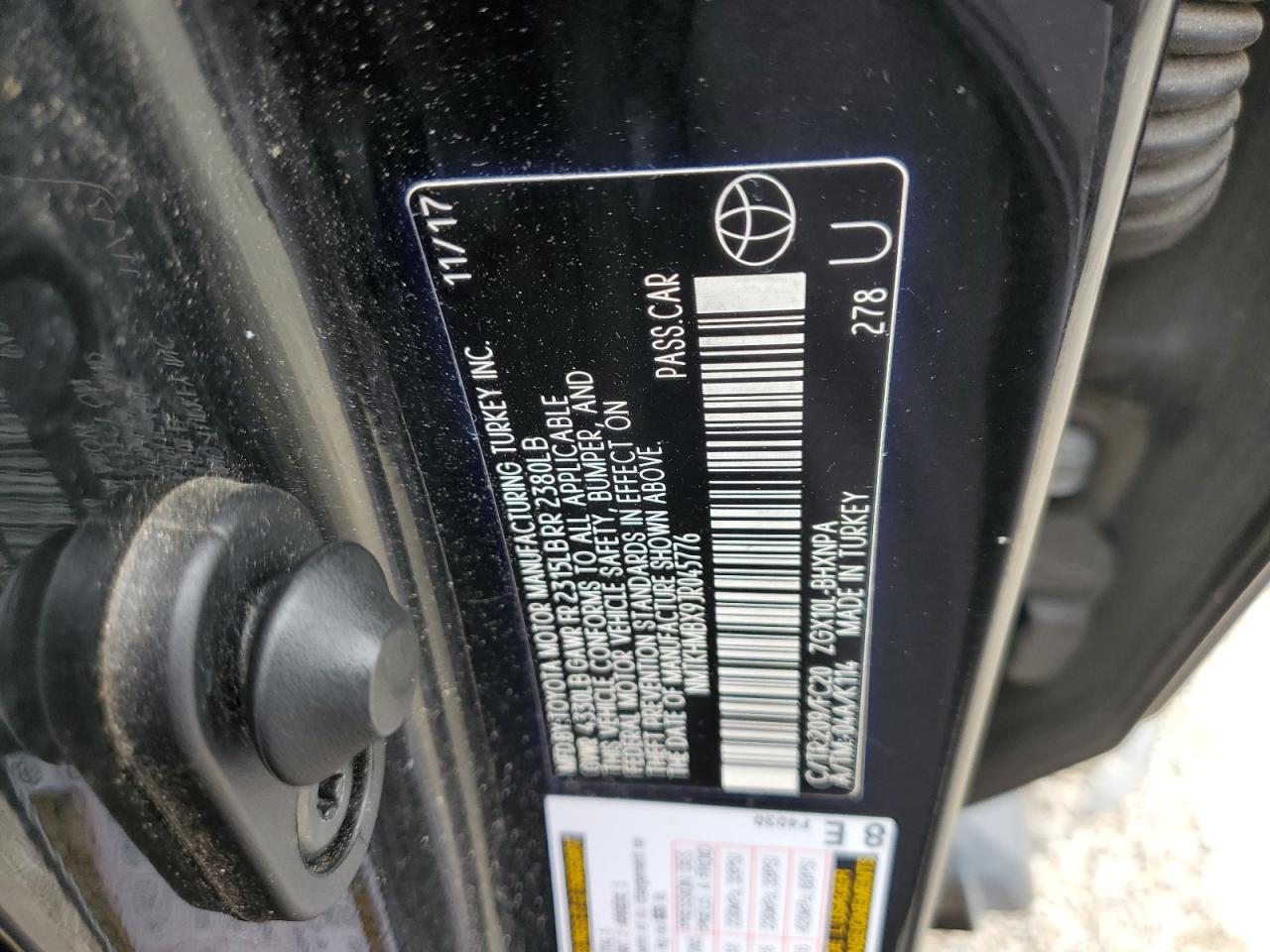 2018 Toyota C-Hr Xle VIN: NMTKHMBX9JR045776 Lot: 64446625