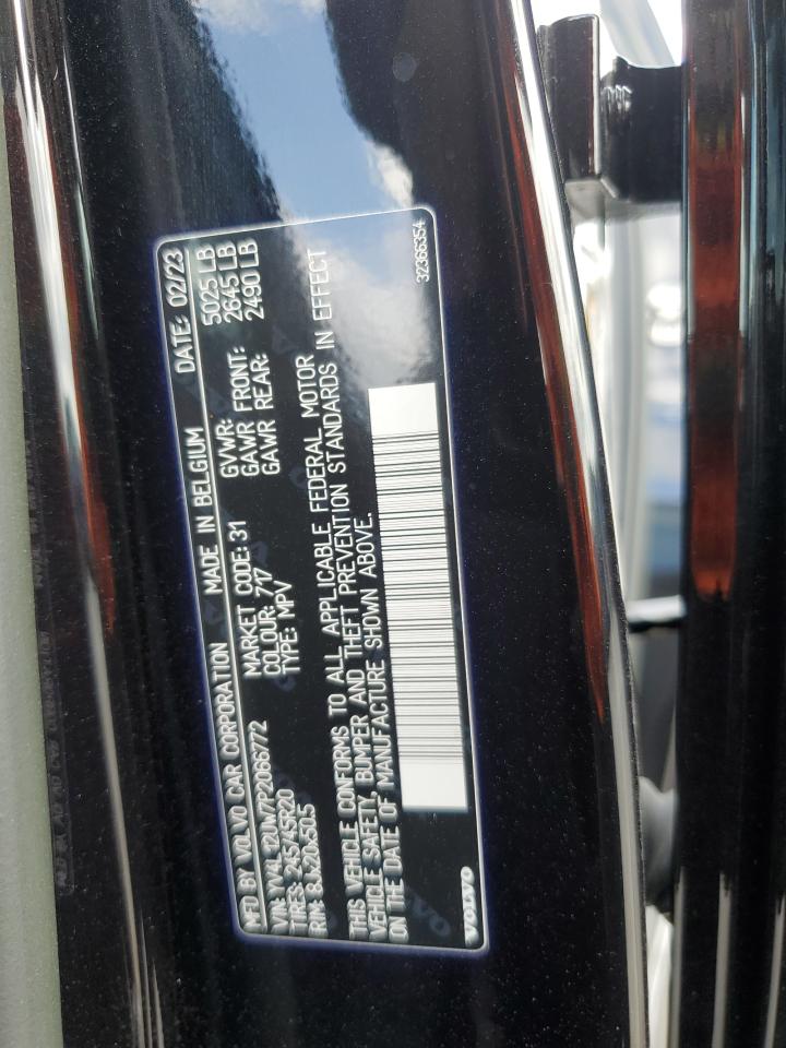 2023 Volvo Xc40 Plus VIN: YV4L12UW7P2066772 Lot: 65706035