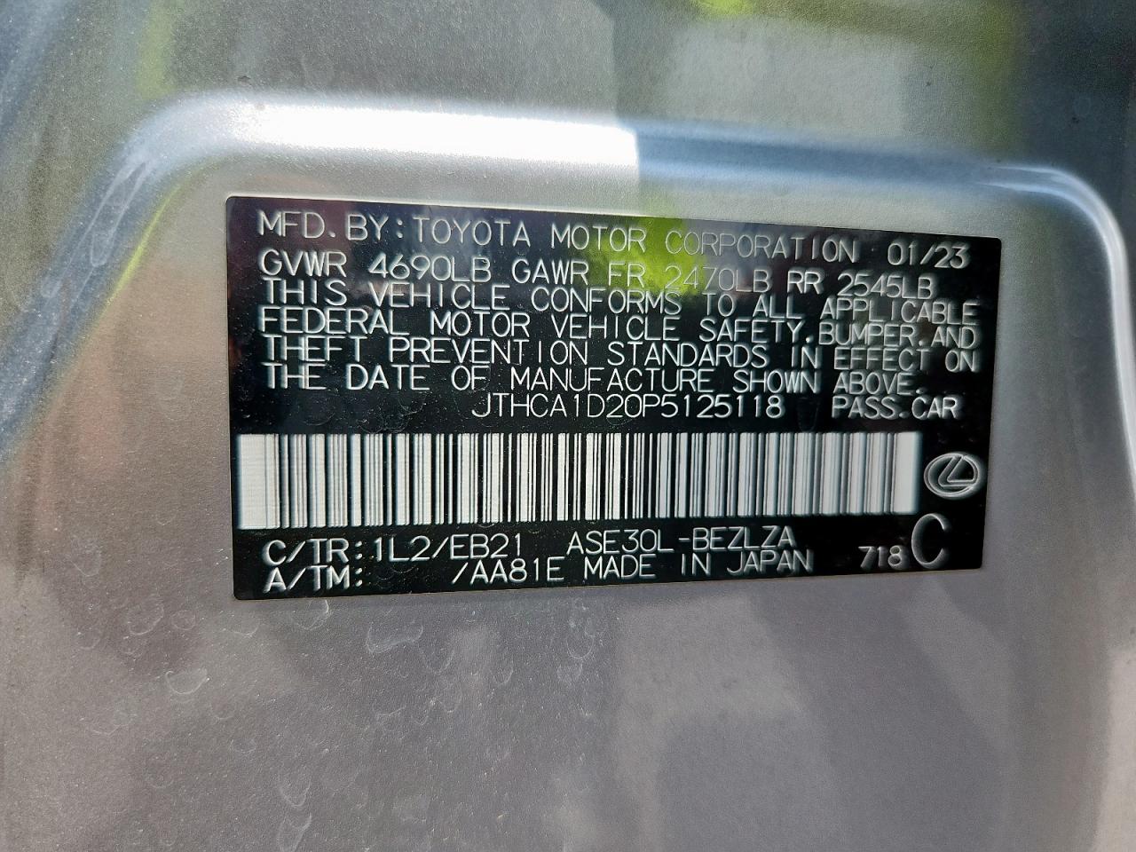 2023 Lexus Is 300 VIN: JTHCA1D20P5125118 Lot: 64574845