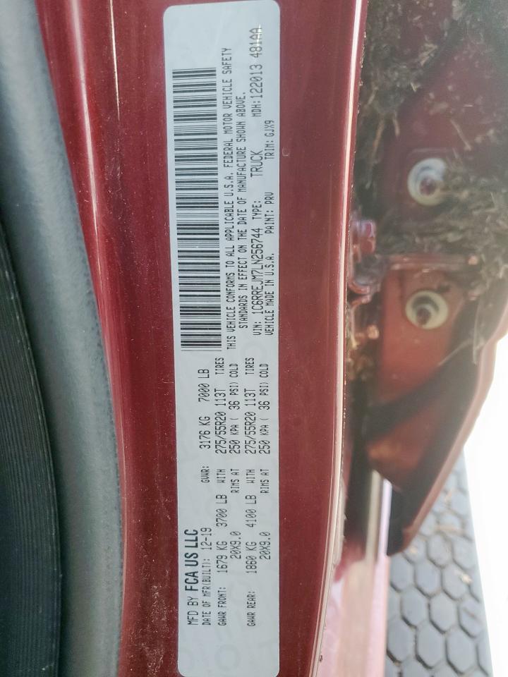 2020 Ram 1500 Laramie VIN: 1C6RREJM7LN256744 Lot: 64695255
