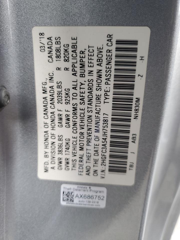 2018 Honda Civic Si VIN: 2HGFC3A54JH753817 Lot: 65093305