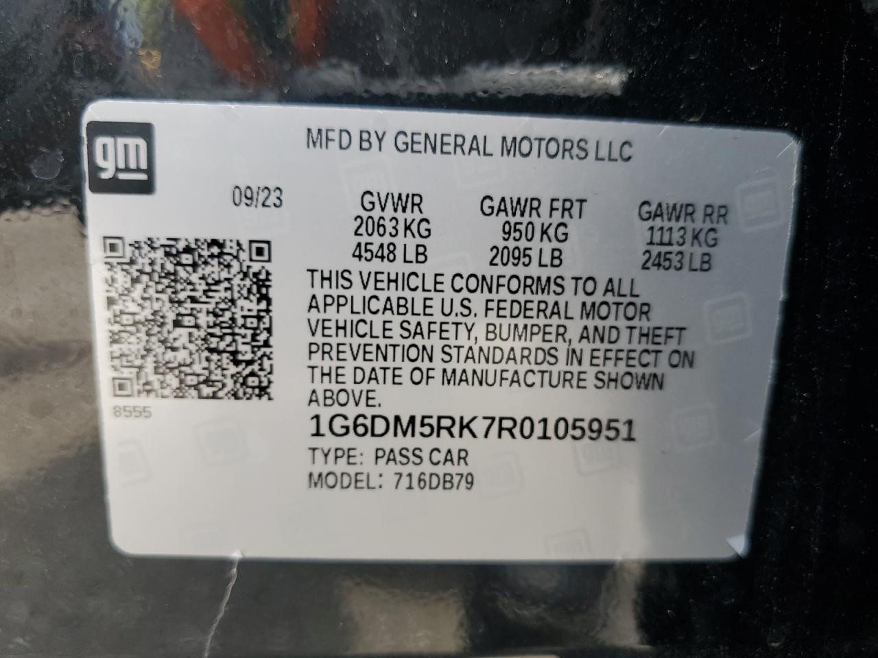 2024 Cadillac Ct5 Luxury VIN: 1G6DM5RK7R0105951 Lot: 65640105