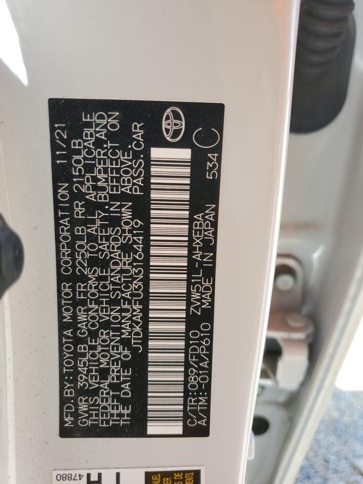 2022 Toyota Prius Night Shade VIN: JTDKAMFU3N3164419 Lot: 64620215