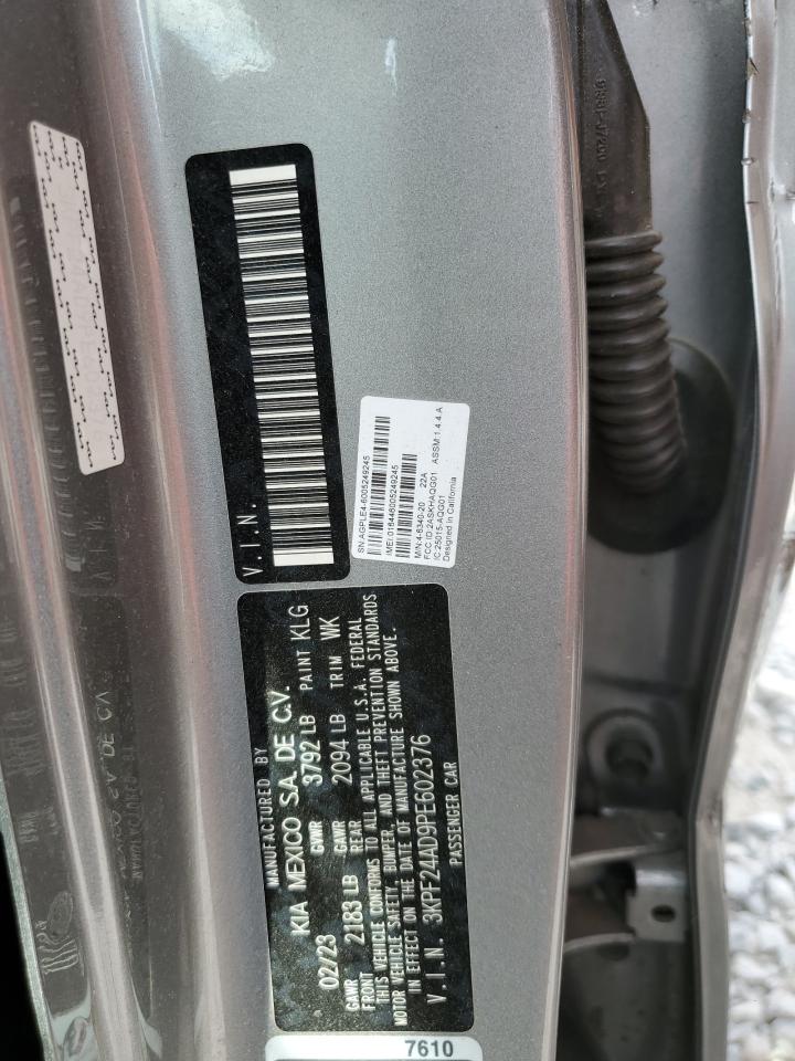 2023 Kia Forte Lx VIN: 3KPF24AD9PE602376 Lot: 63057345
