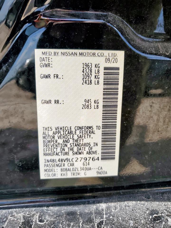 2020 Nissan Altima S VIN: 1N4BL4BV9LC279764 Lot: 63083845