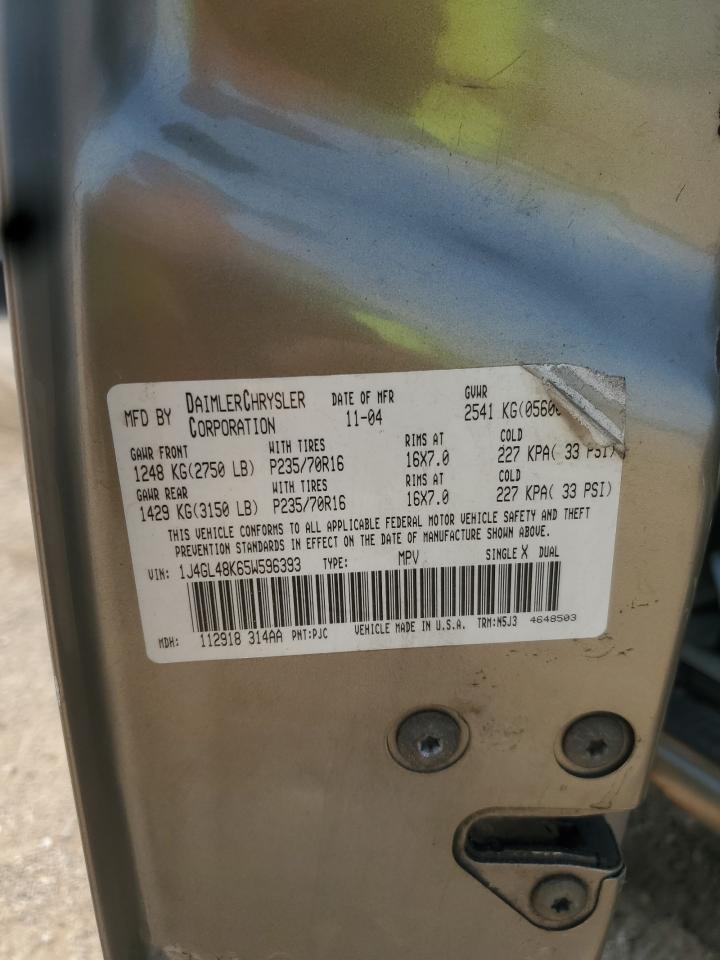 2005 Jeep Liberty Sport VIN: 1J4GL48K65W596393 Lot: 66341075