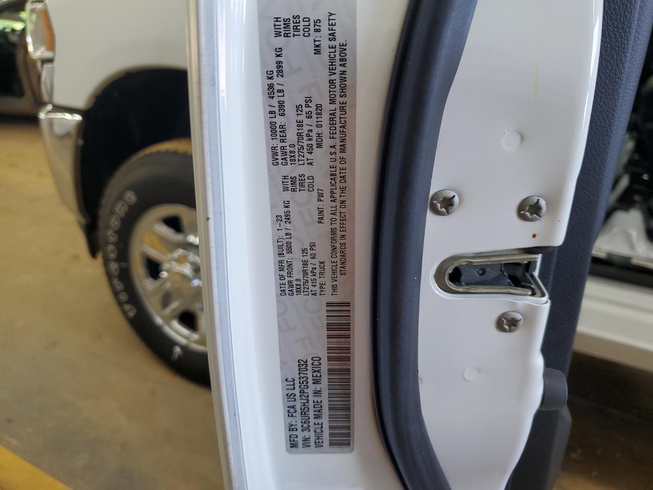 2023 Ram 2500 Tradesman VIN: 3C6UR5HJ2PG537032 Lot: 66932815