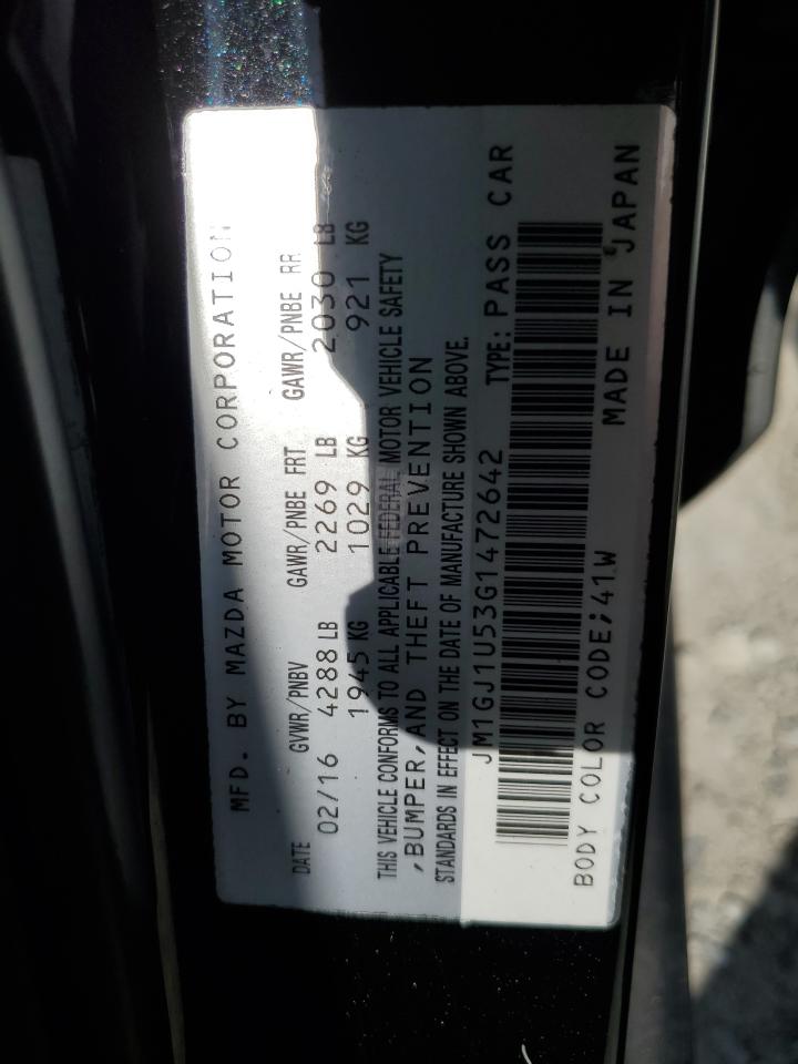 2016 Mazda 6 Sport VIN: JM1GJ1U53G1472642 Lot: 63750245