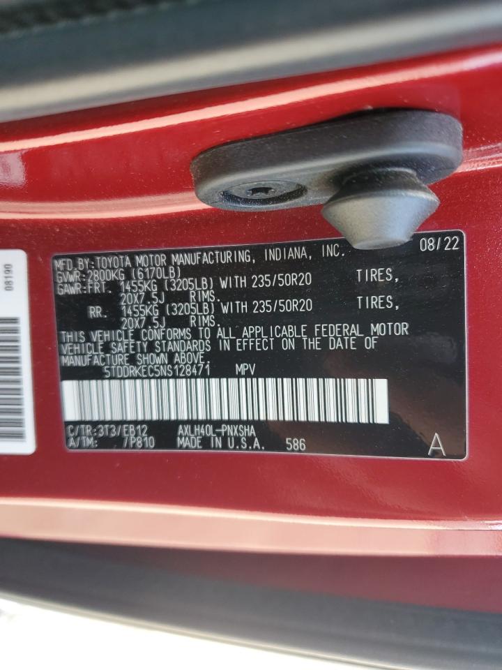 2022 Toyota Sienna Xse VIN: 5TDDRKEC5NS128471 Lot: 64928915