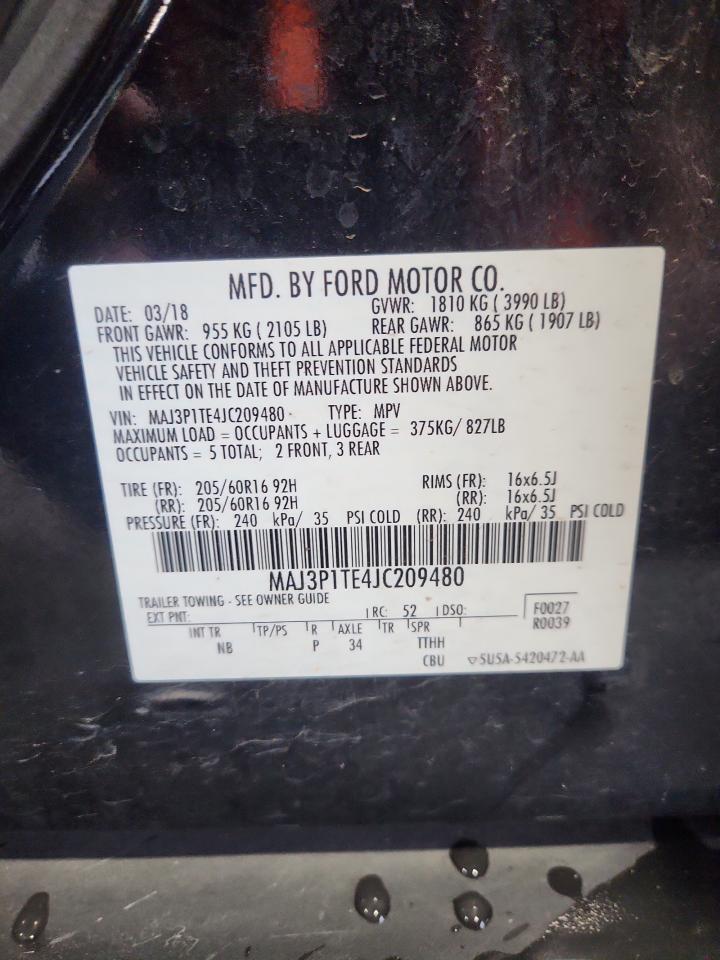 2018 Ford Ecosport Se VIN: MAJ3P1TE4JC209480 Lot: 61999585