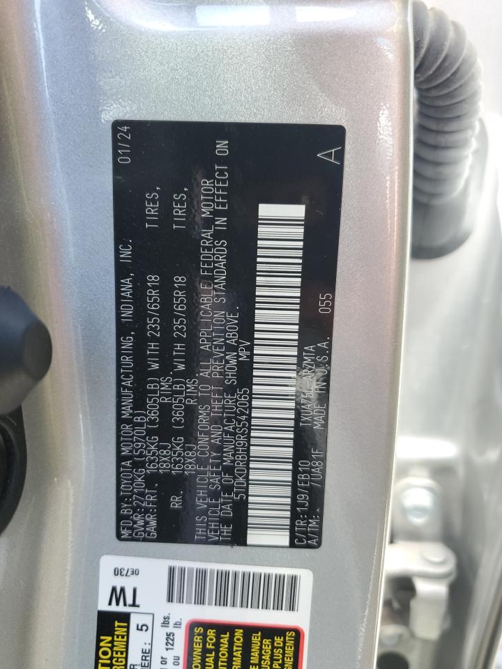 2024 Toyota Highlander Le VIN: 5TDKDRBH9RS542065 Lot: 64441605