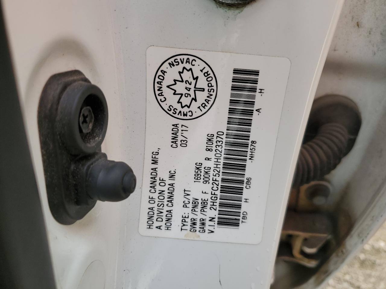 2017 Honda Civic Lx VIN: 2HGFC2F52HH023370 Lot: 61613525