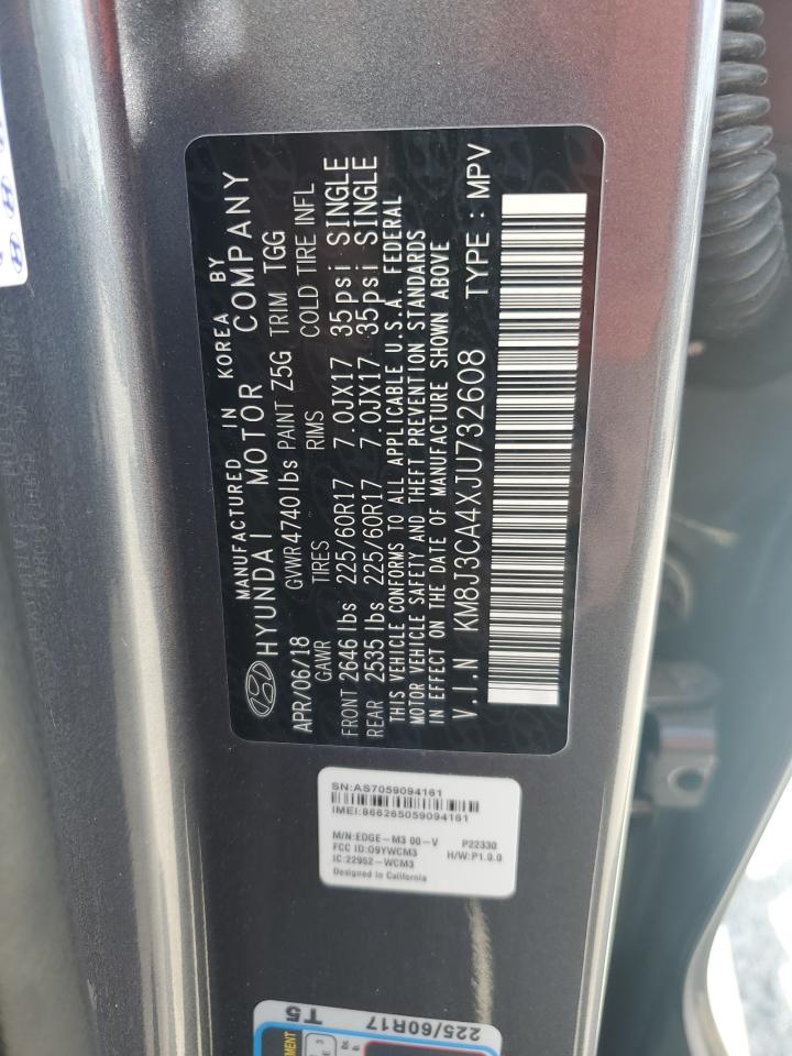 2018 Hyundai Tucson Sel VIN: KM8J3CA4XJU732608 Lot: 63623185