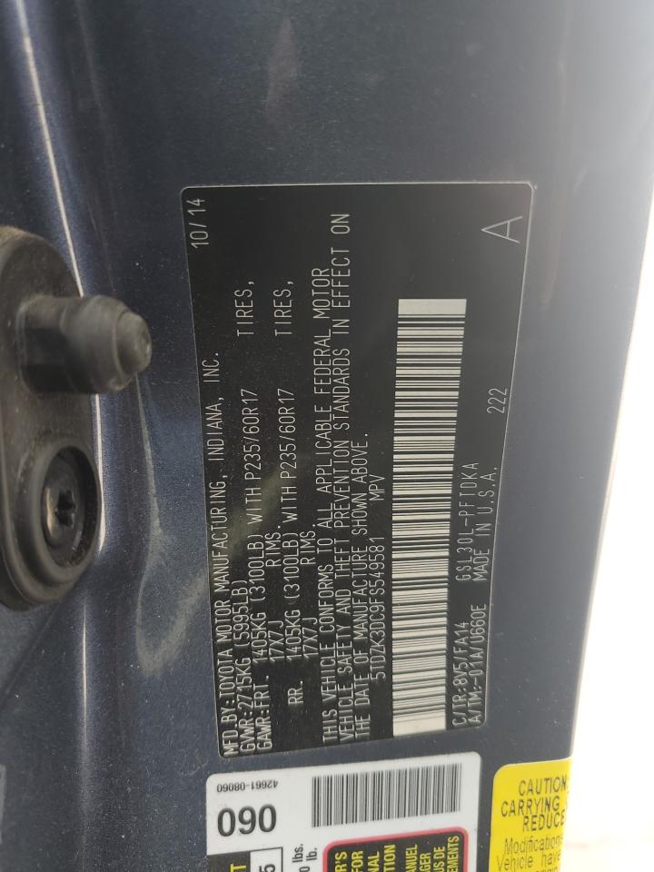 5TDZK3DC9FS549581 2015 Toyota Sienna