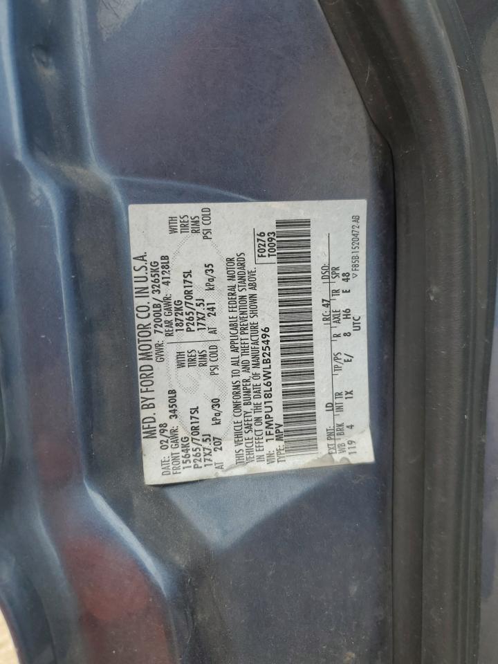 1998 Ford Expedition VIN: 1FMPU18L6WLB25496 Lot: 66405165