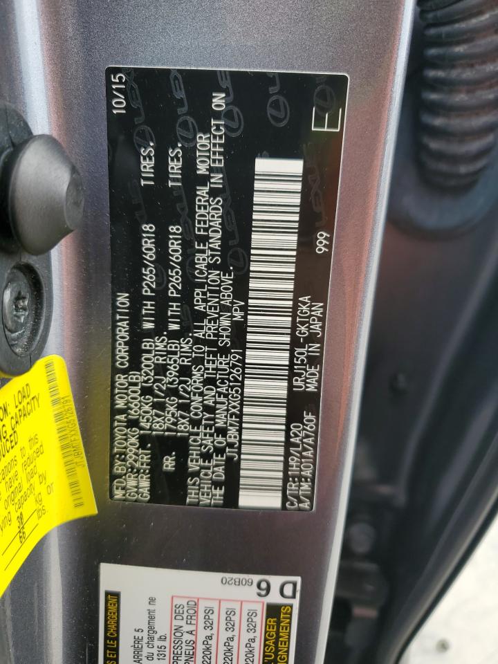 2016 Lexus Gx 460 VIN: JTJBM7FXXG5126791 Lot: 65161495