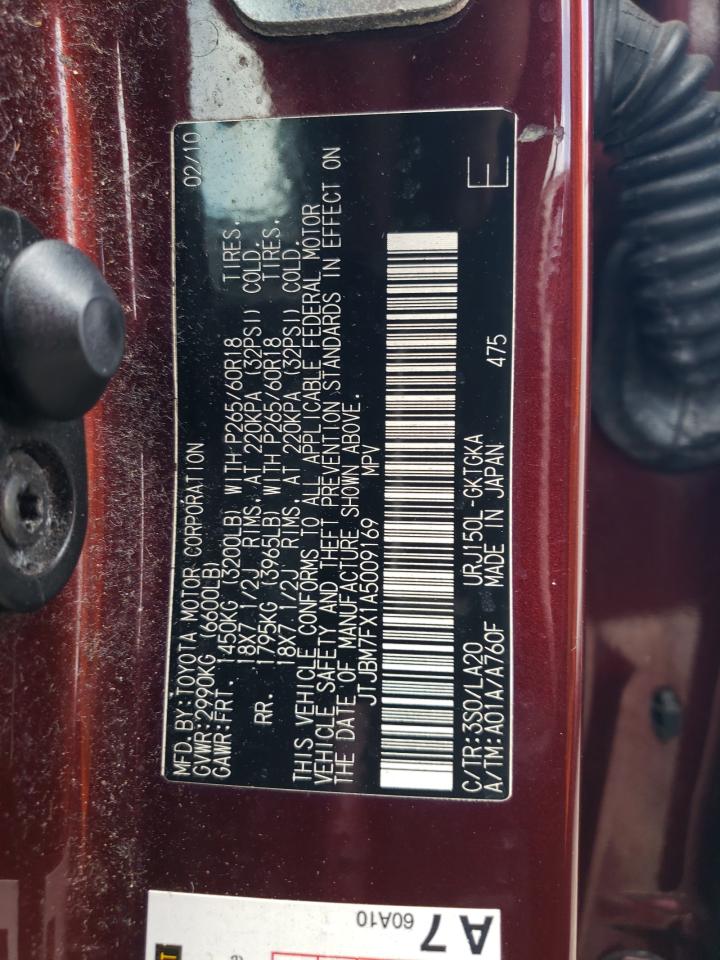 jtjbm7fx1a5009169 JTJBM7FX1A5009169 2010 Lexus Gx 460