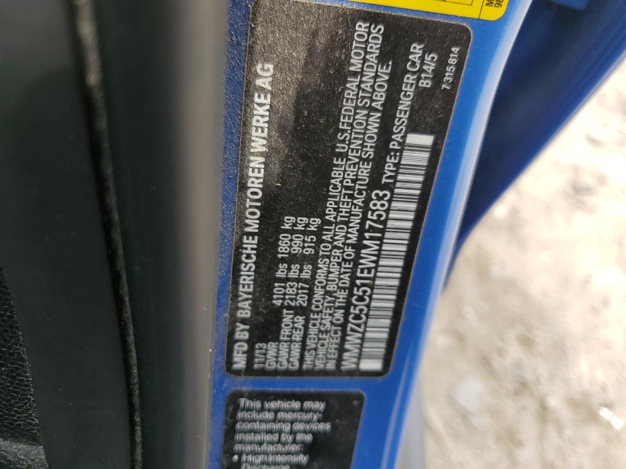 2014 Mini Cooper S Countryman VIN: WMWZC5C51EWM17583 Lot: 63220445