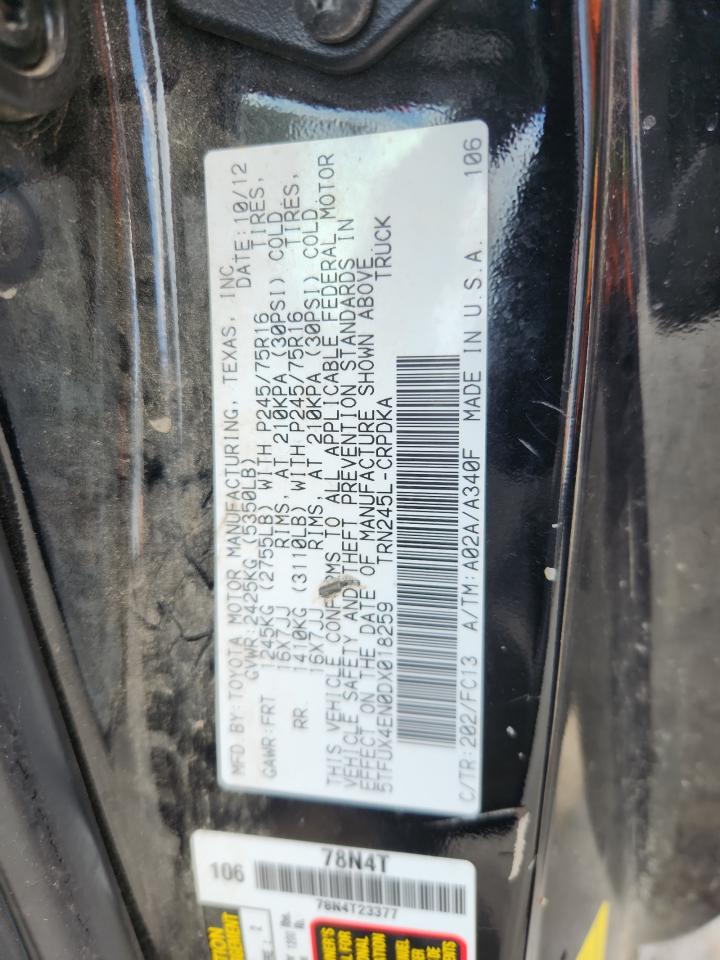 2013 Toyota Tacoma Access Cab VIN: 5TFUX4EN0DX018259 Lot: 64373145