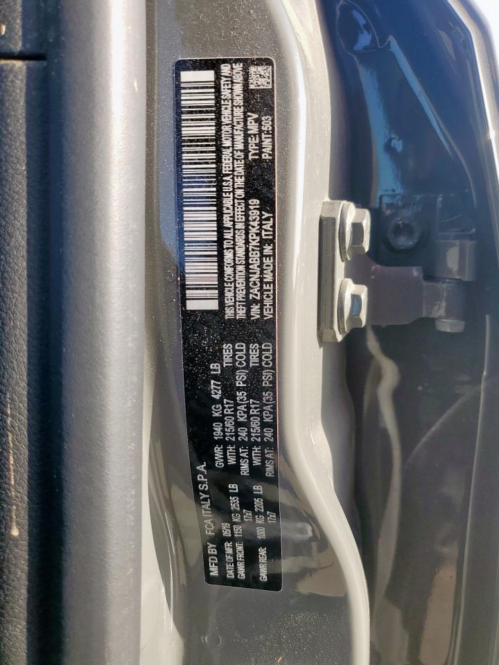 2019 Jeep Renegade Latitude VIN: ZACNJABB7KPK43919 Lot: 64630125