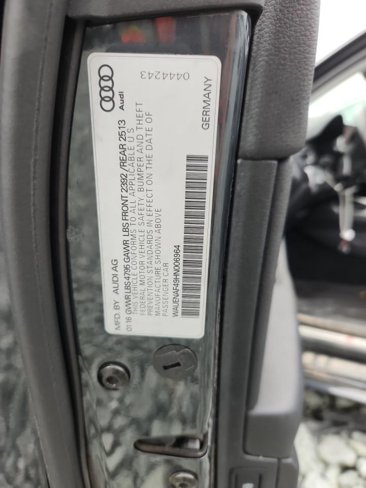 2017 Audi A4 Premium Plus VIN: WAUENAF49HN006964 Lot: 64258935