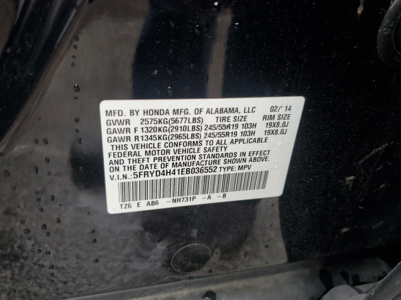 5fryd4h41eb036552 5FRYD4H41EB036552 2014 Acura Mdx Technology