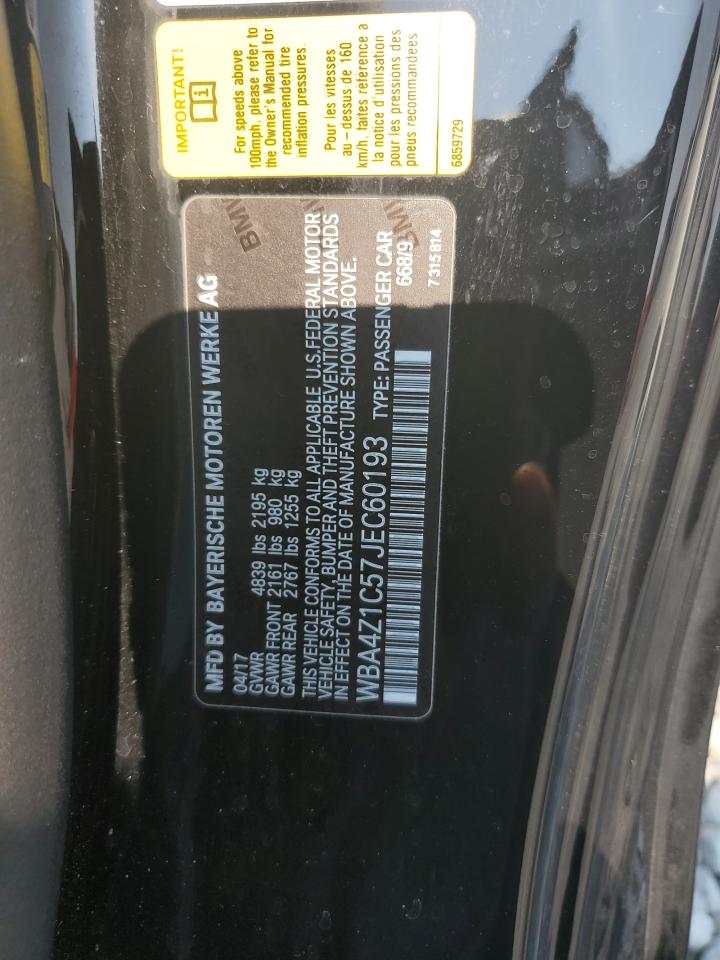 2018 BMW 430I VIN: WBA4Z1C57JEC60193 Lot: 63472165